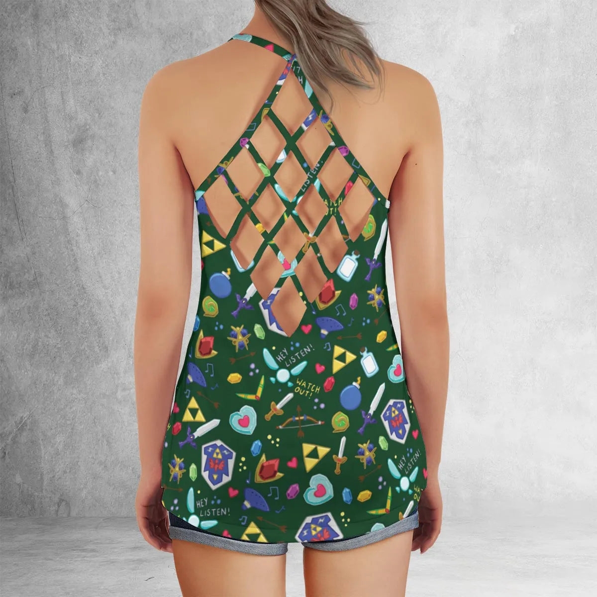 Lattice Back Tank Top - T63DKTSK