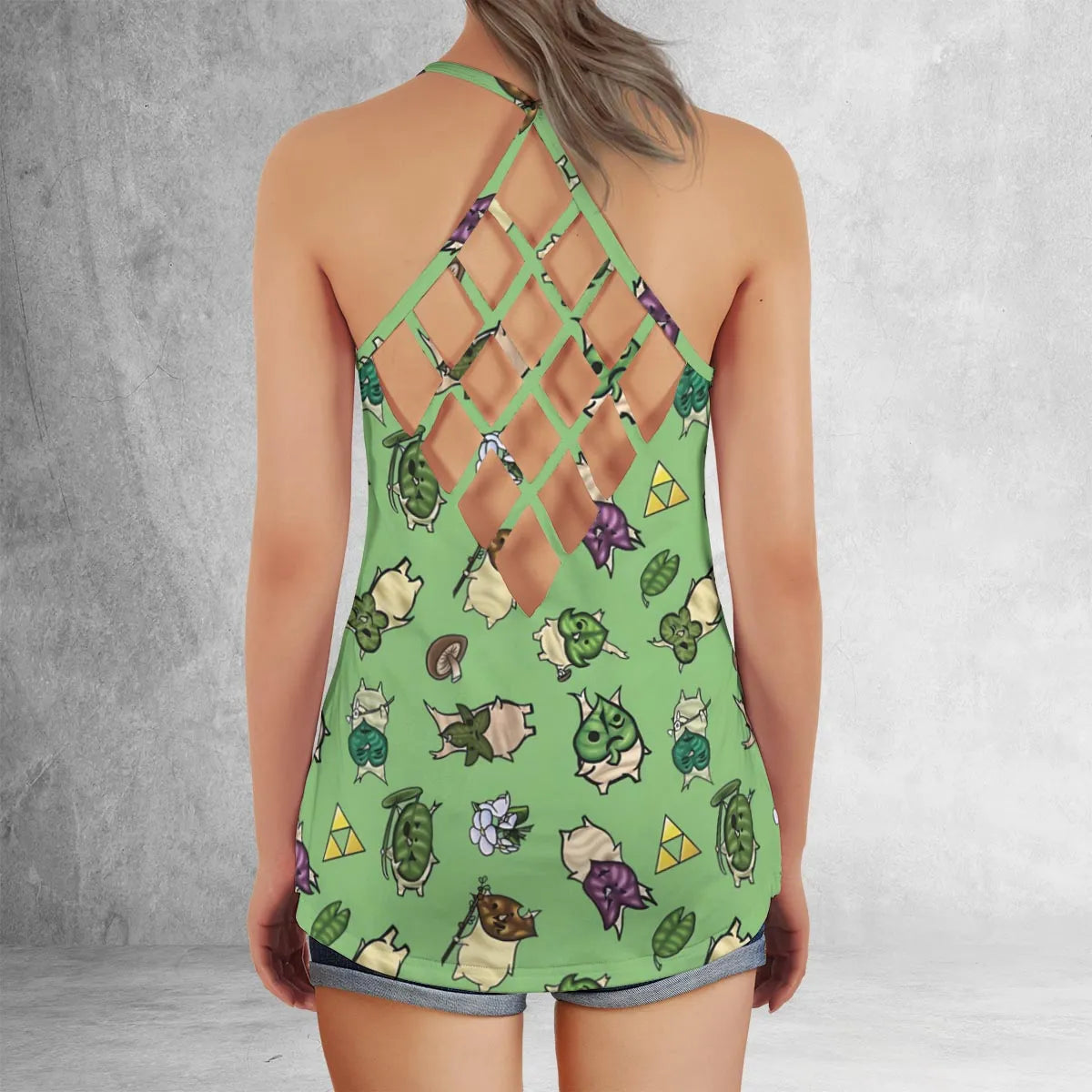Lattice Back Tank Top - E9A19MJG