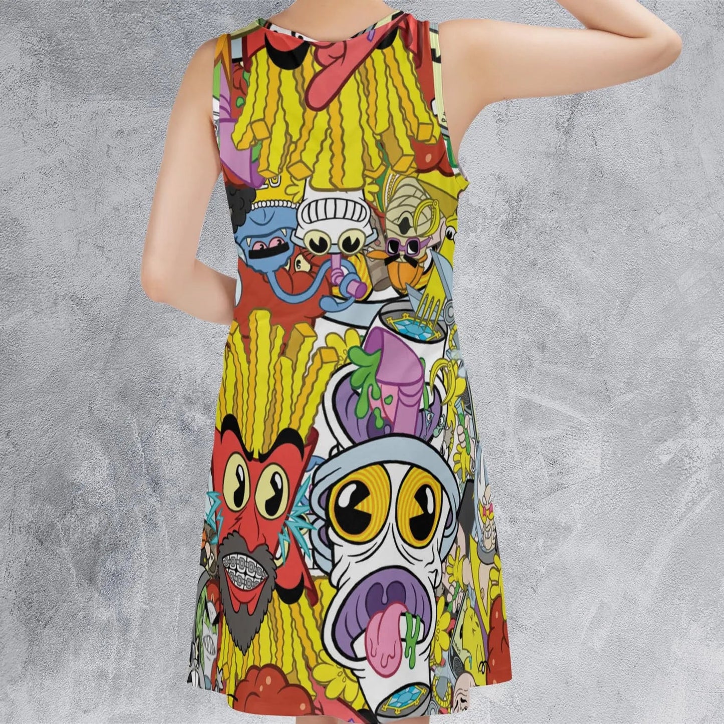 Casual Sleeveless Dress - R3DGFDF2
