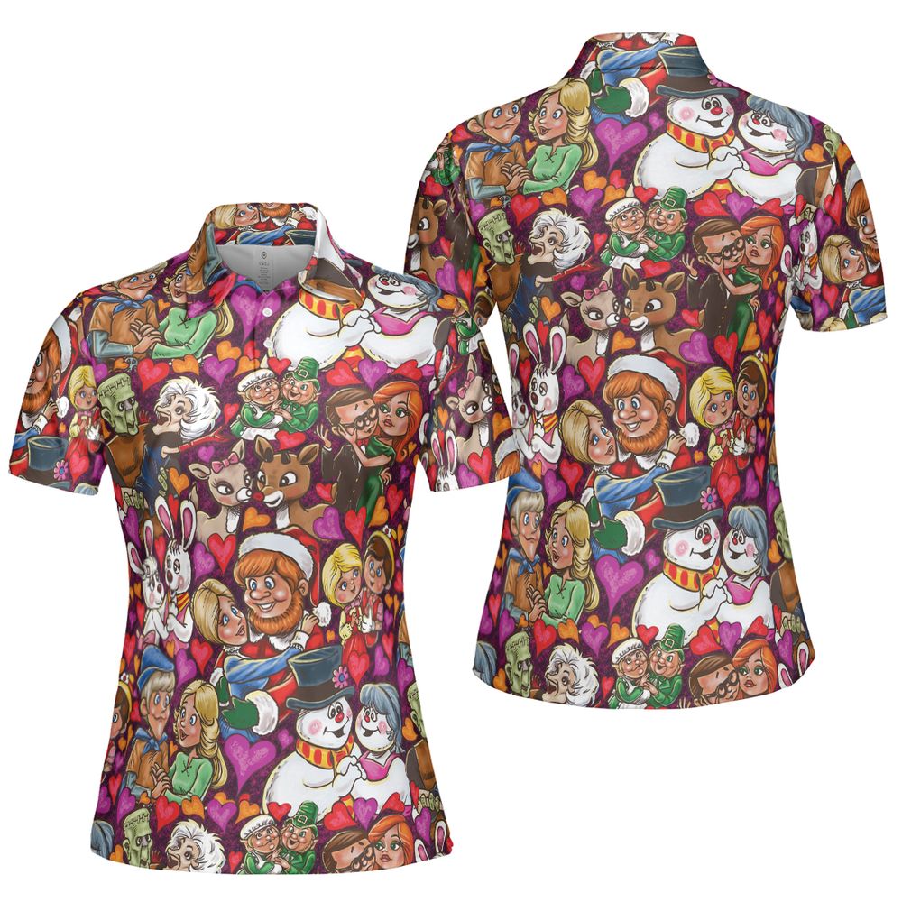 Retro Christmas Cartoon Couples Love - - 5