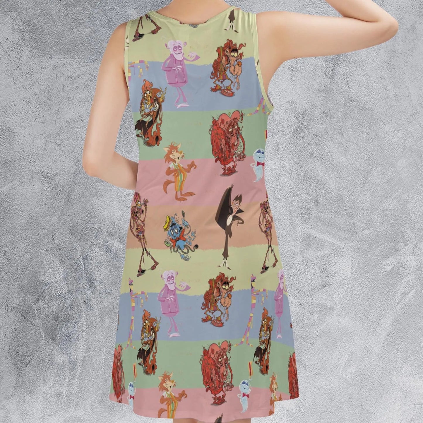 Casual Sleeveless Dress - NKDFWLC4