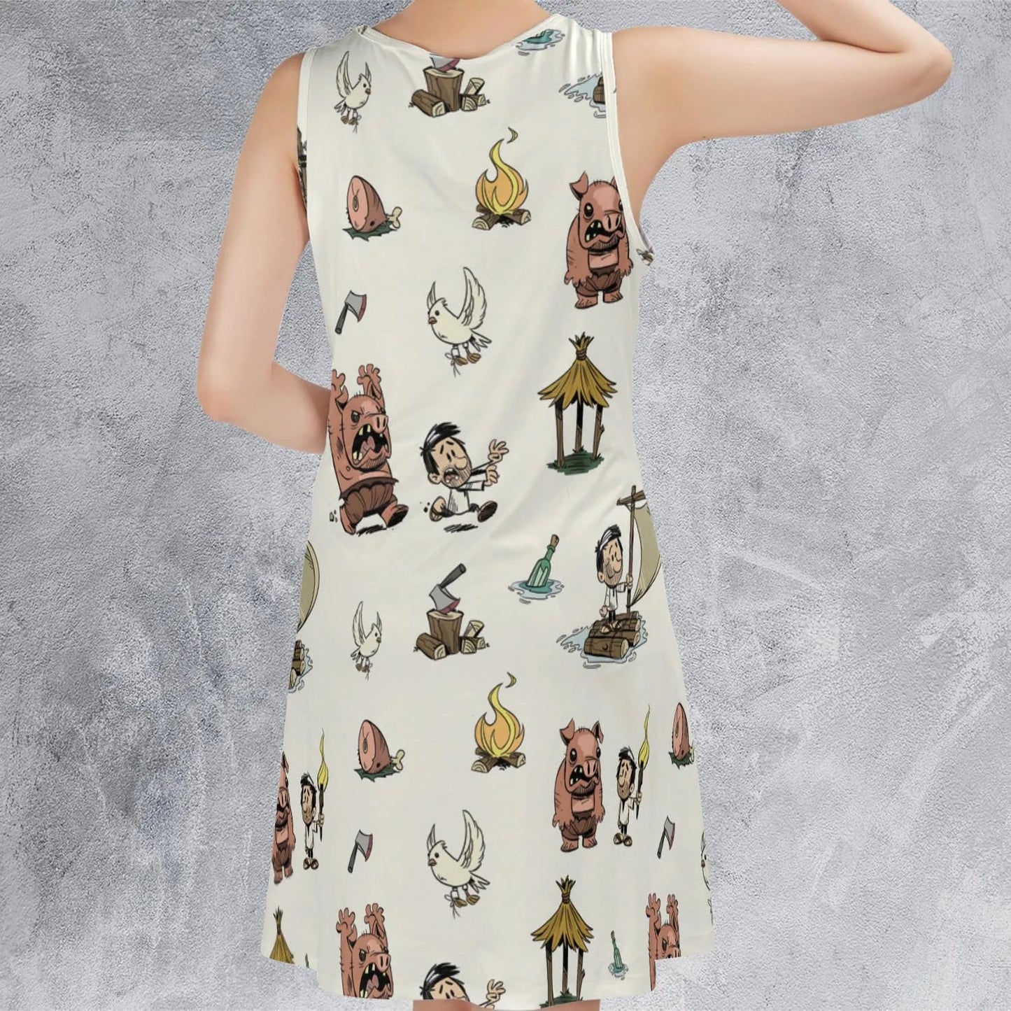 Casual Sleeveless Dress - VTFERF1Q