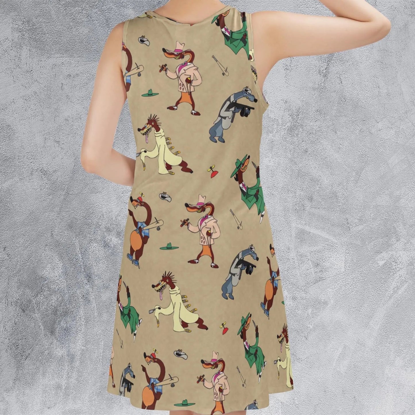 Casual Sleeveless Dress - MHTE1TUY