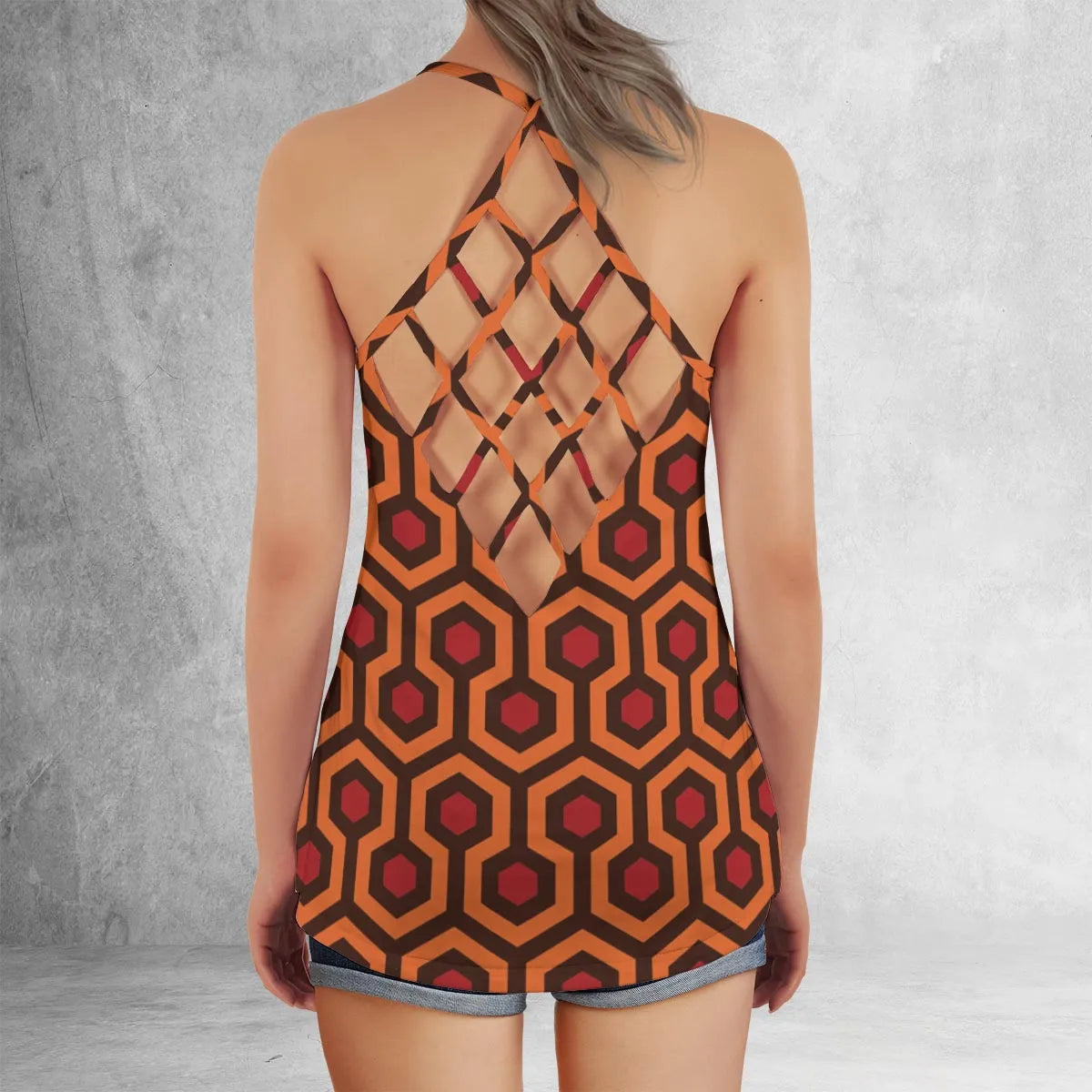 Lattice Back Tank Top - U326NXCF