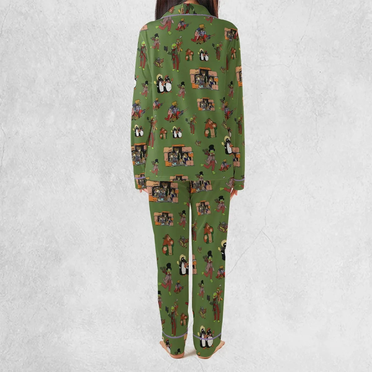 Stretch Long-Sleeve Pajamas Set - QG2UQY8B