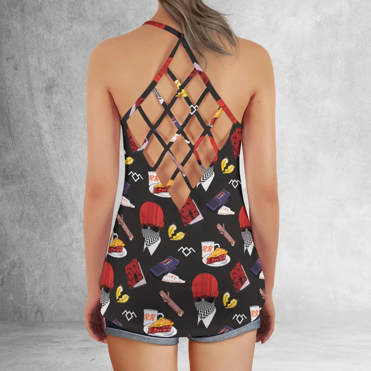 Lattice Back Tank Top - SQVSEKYD