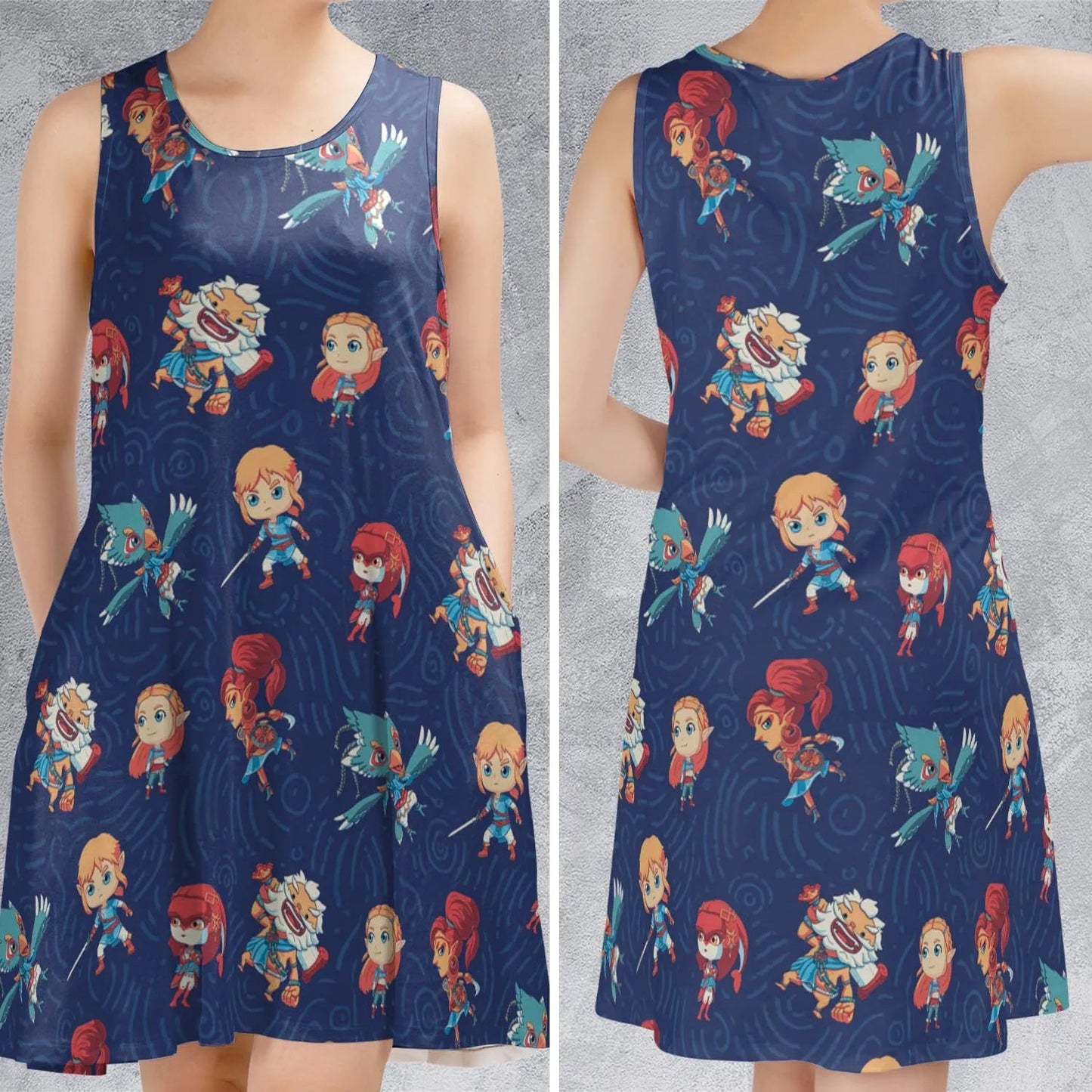 Casual Sleeveless Dress - T3C8BE4G