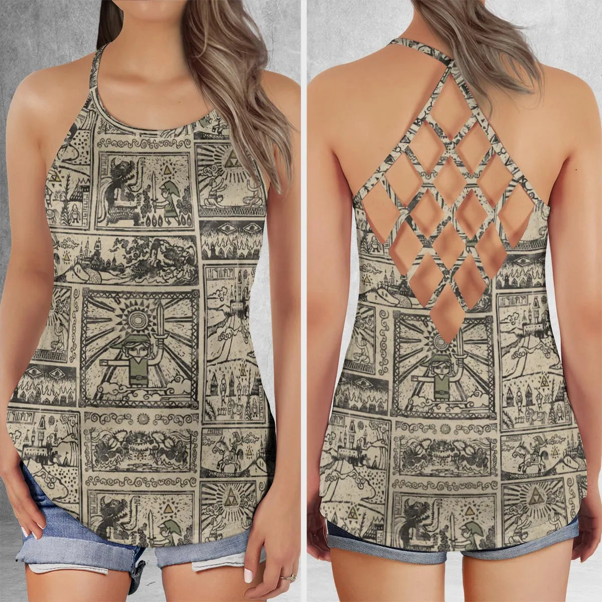 Lattice Back Tank Top - MZV83ZJT