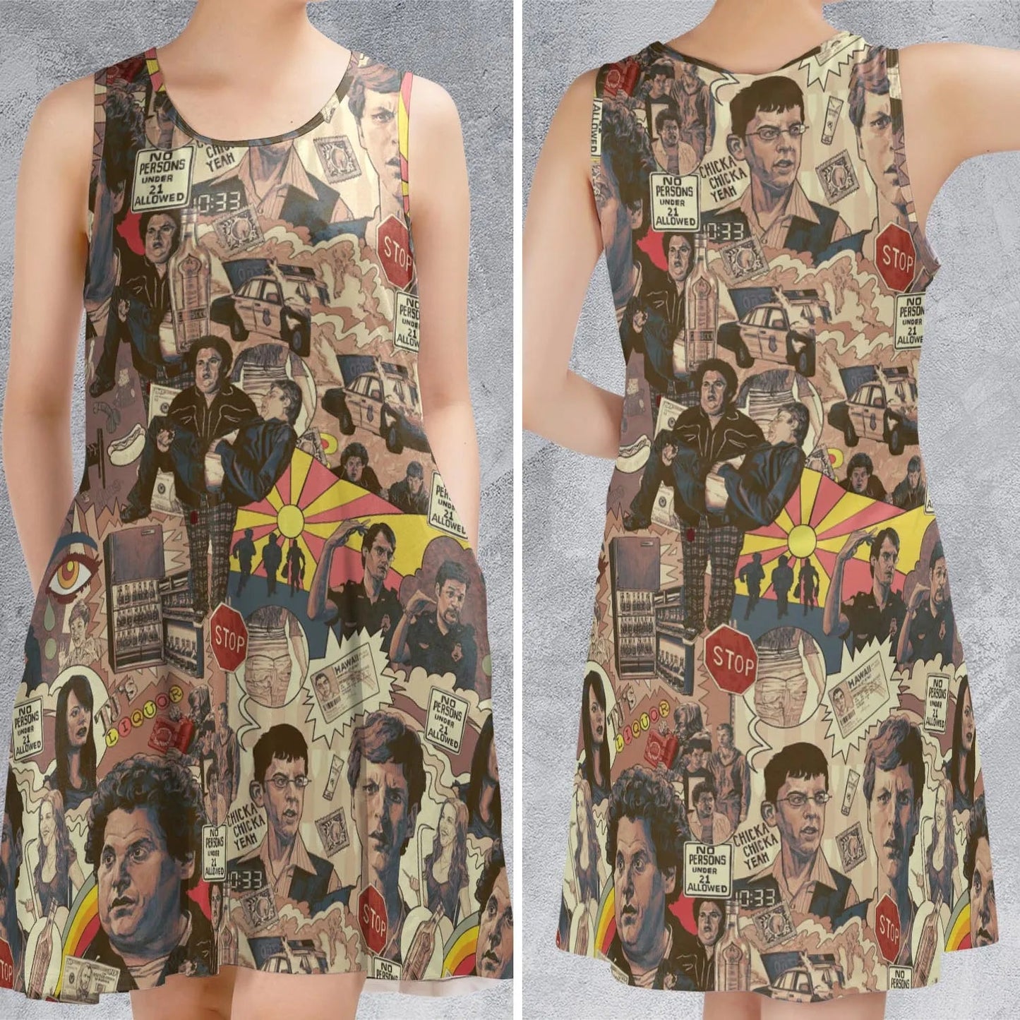 Casual Sleeveless Dress - 7CPS74NZ