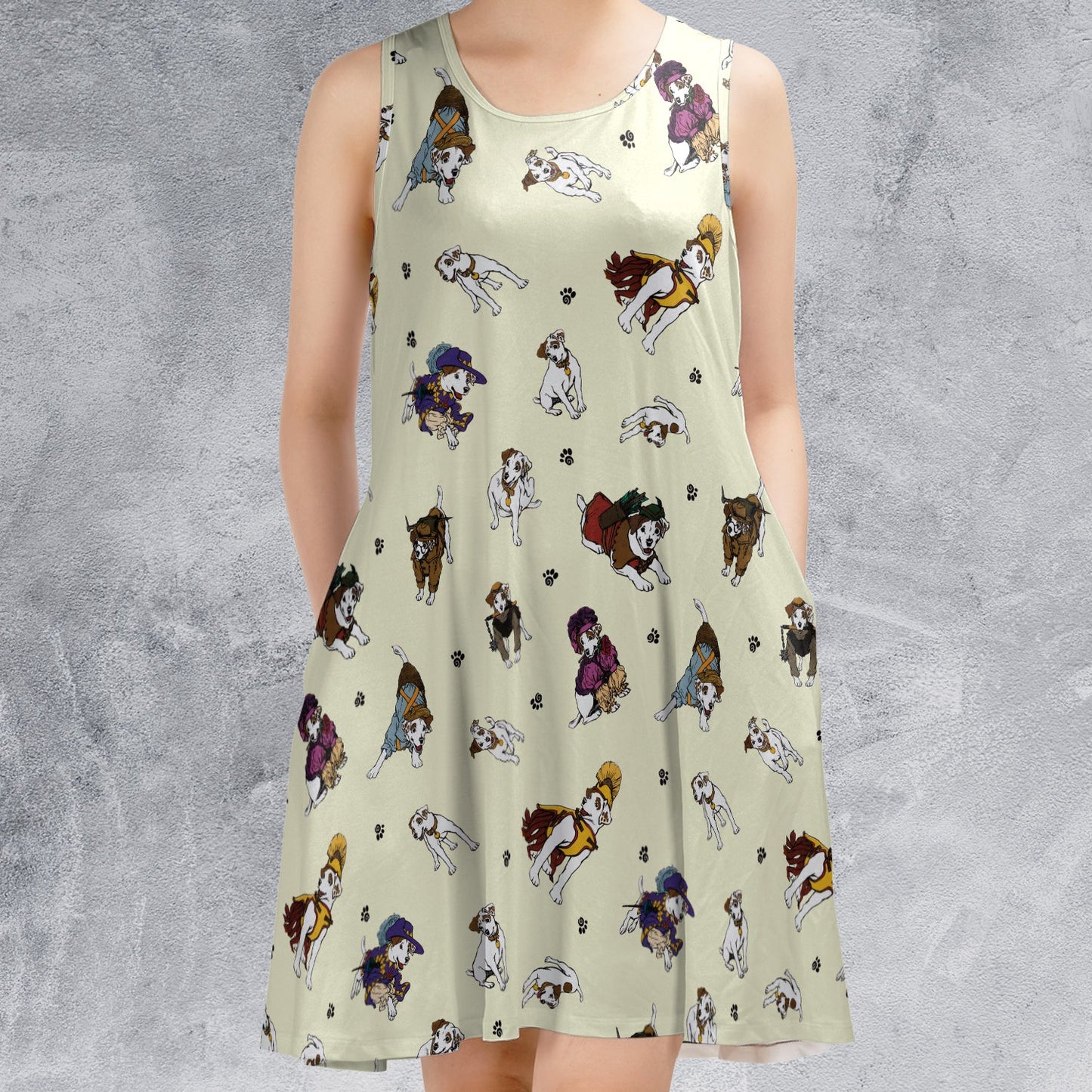Casual Sleeveless Dress - Y9XKC7VB
