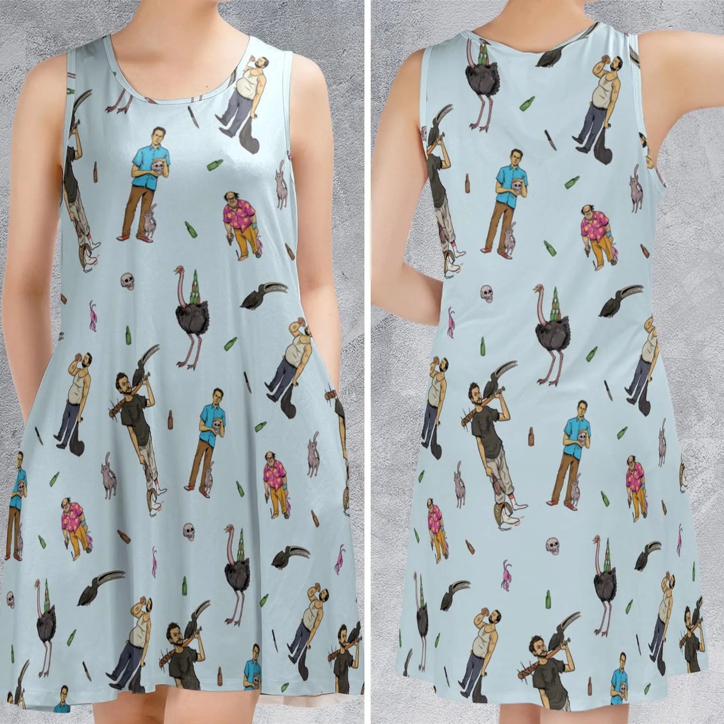 Casual Sleeveless Dress - FENBDCBW