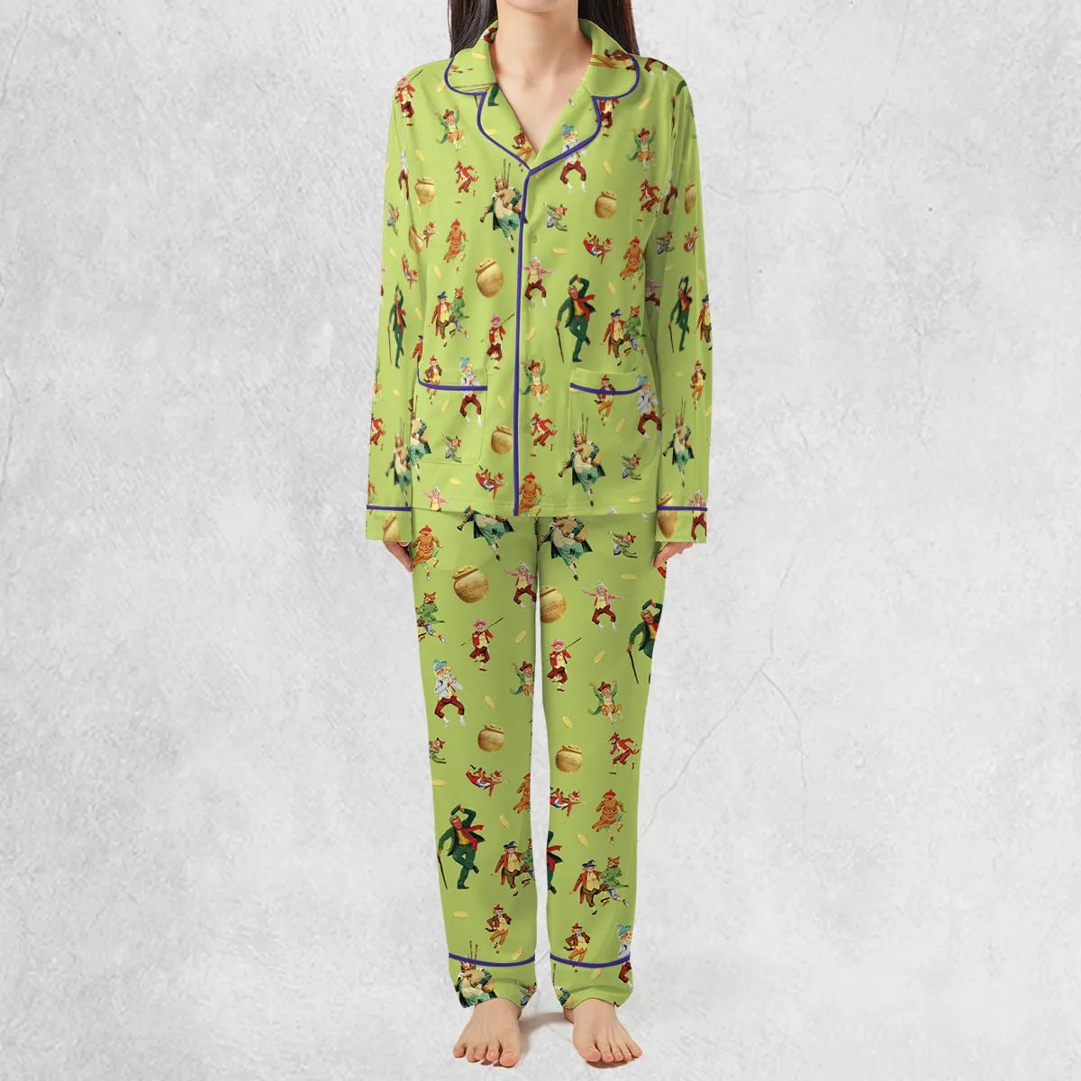 Stretch Long-Sleeve Pajamas Set - JST29GPV