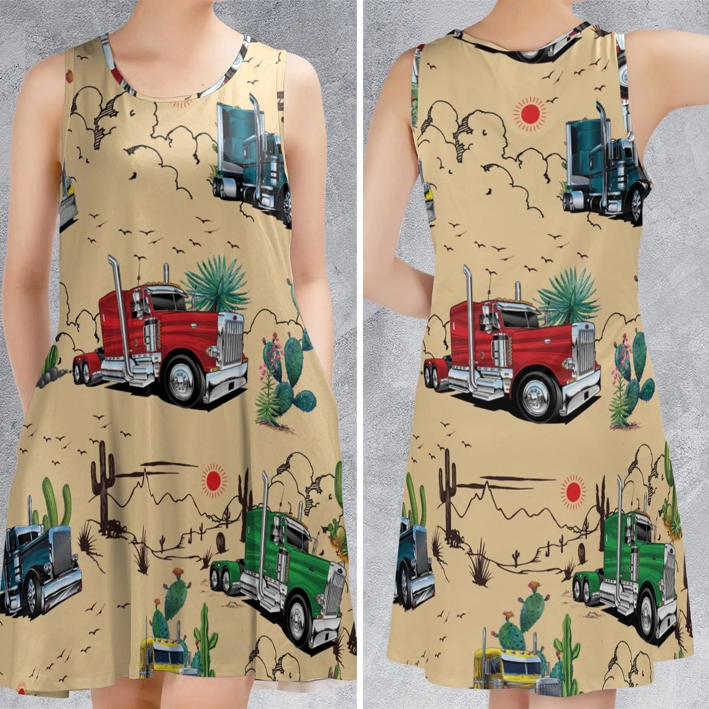 Casual Sleeveless Dress - GHTM9HXY