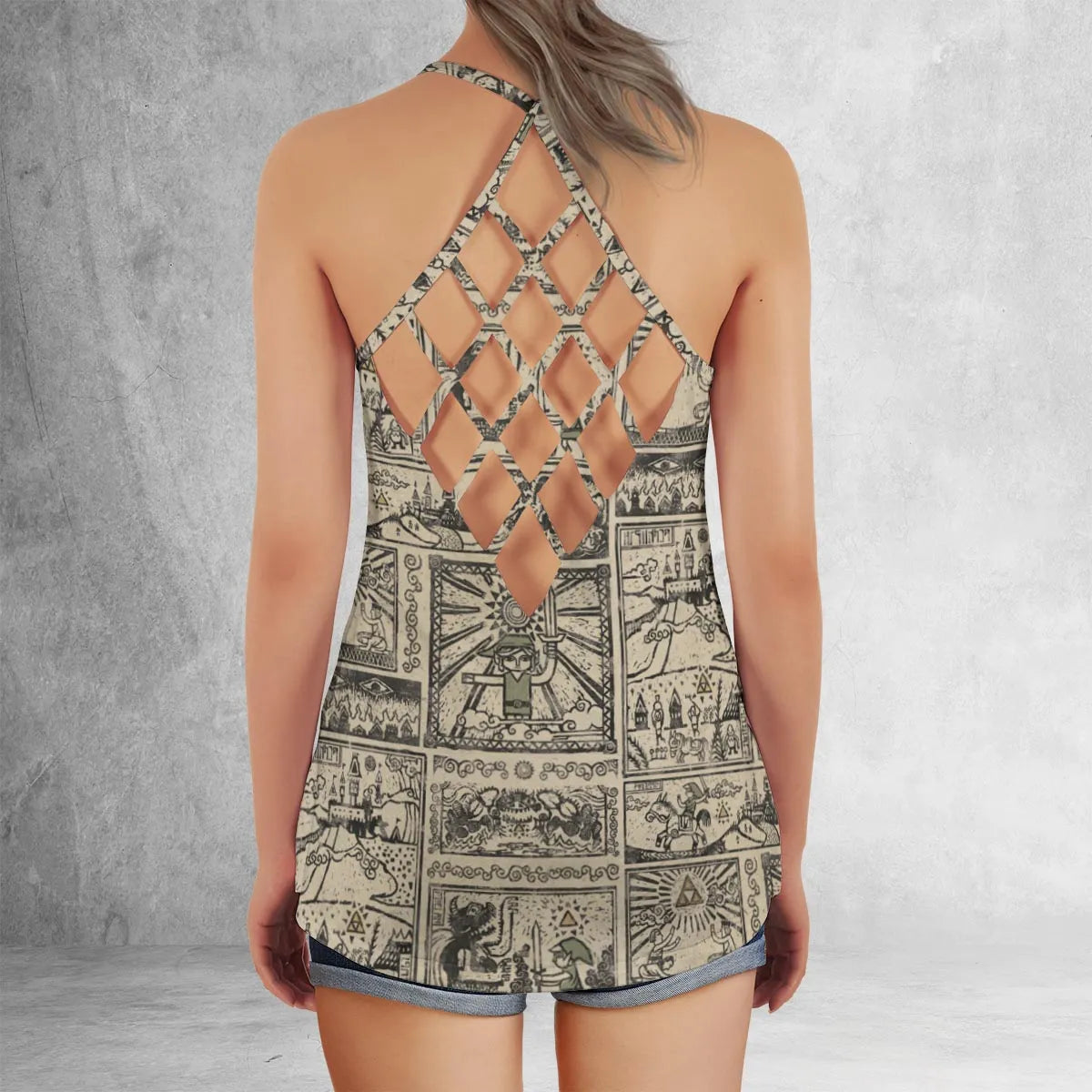 Lattice Back Tank Top - MZV83ZJT