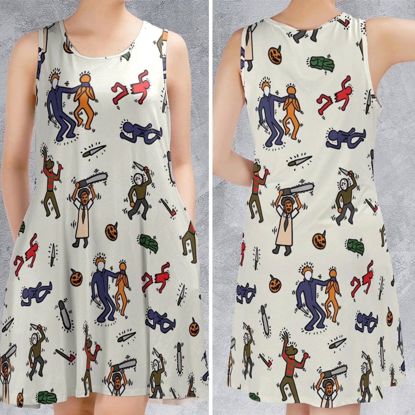 Casual Sleeveless Dress - HLM4KQNB