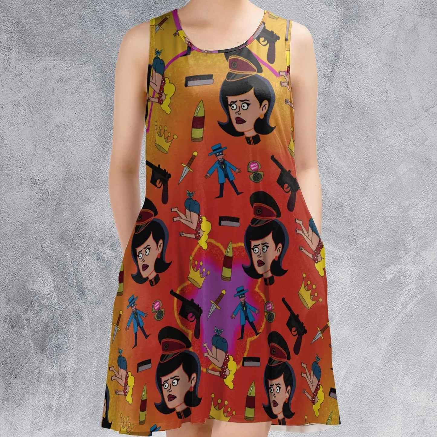Casual Sleeveless Dress - ASD8YA3E