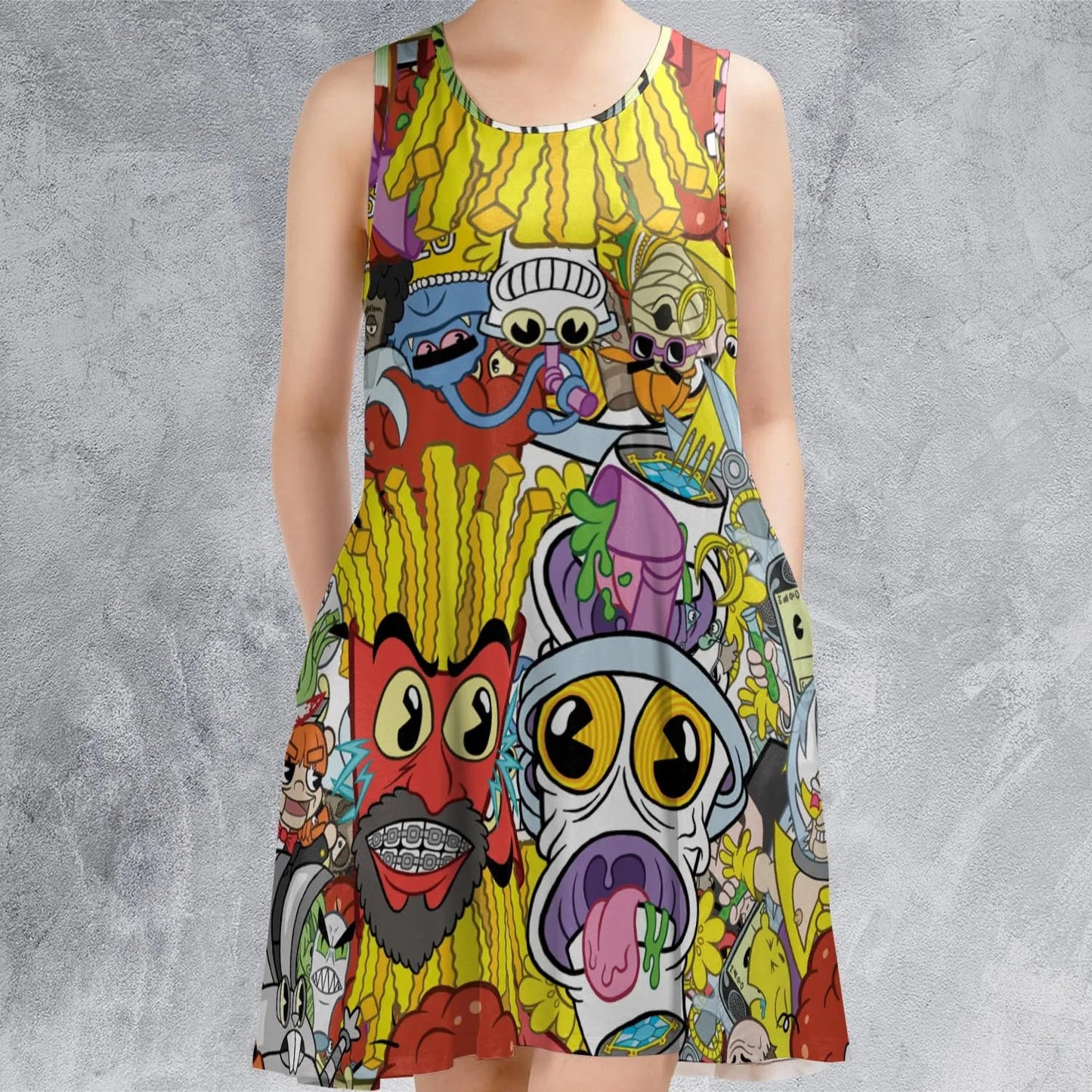 Casual Sleeveless Dress - R3DGFDF2