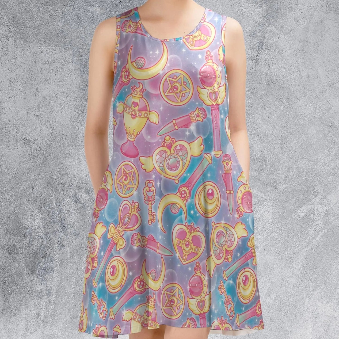 Casual Sleeveless Dress - QZF486Y3