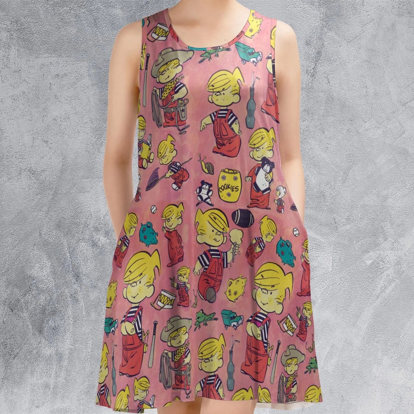 Casual Sleeveless Dress - TNFNQU11