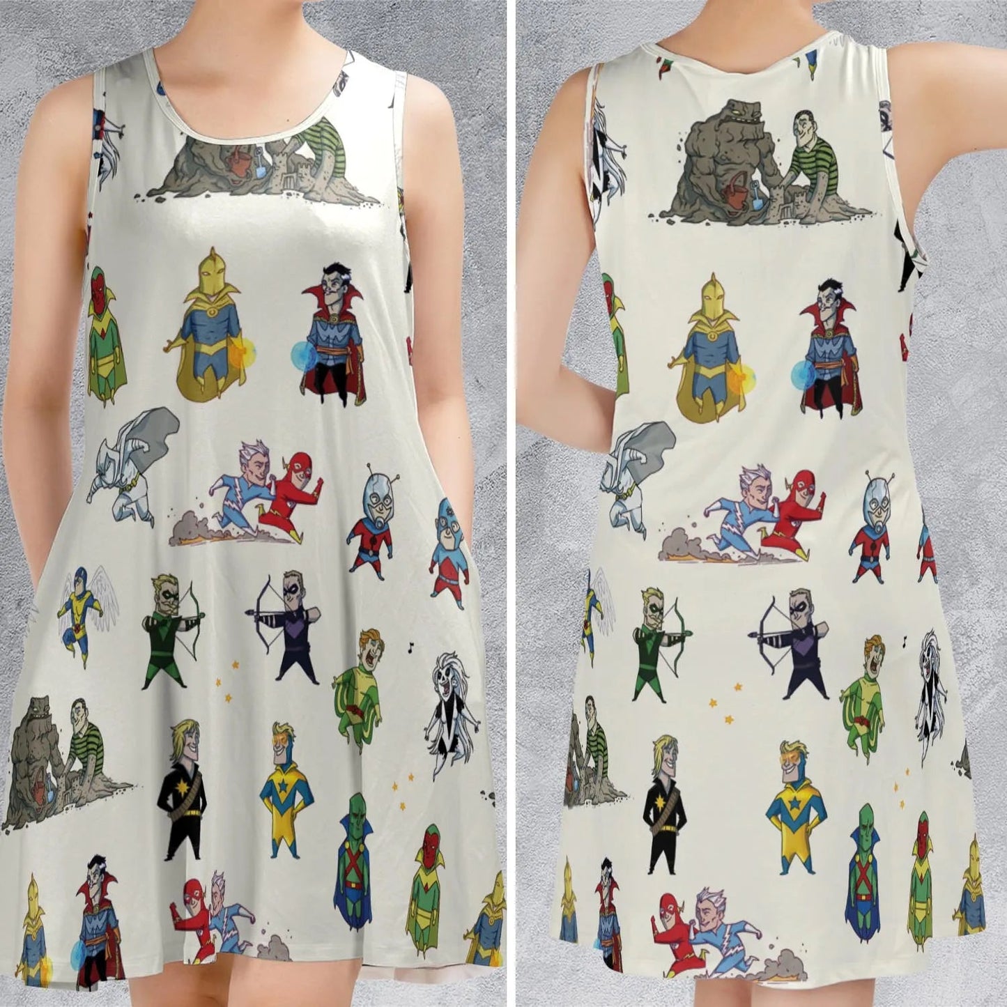 Casual Sleeveless Dress - U1KZB7GL