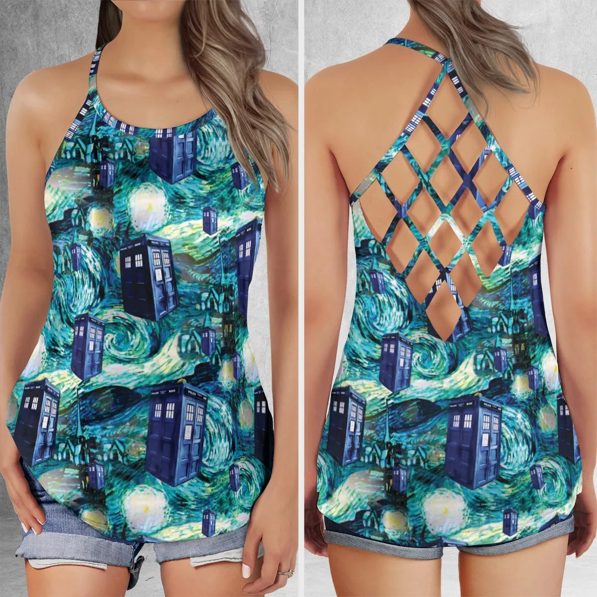Lattice Back Tank Top - EJAHKRNC
