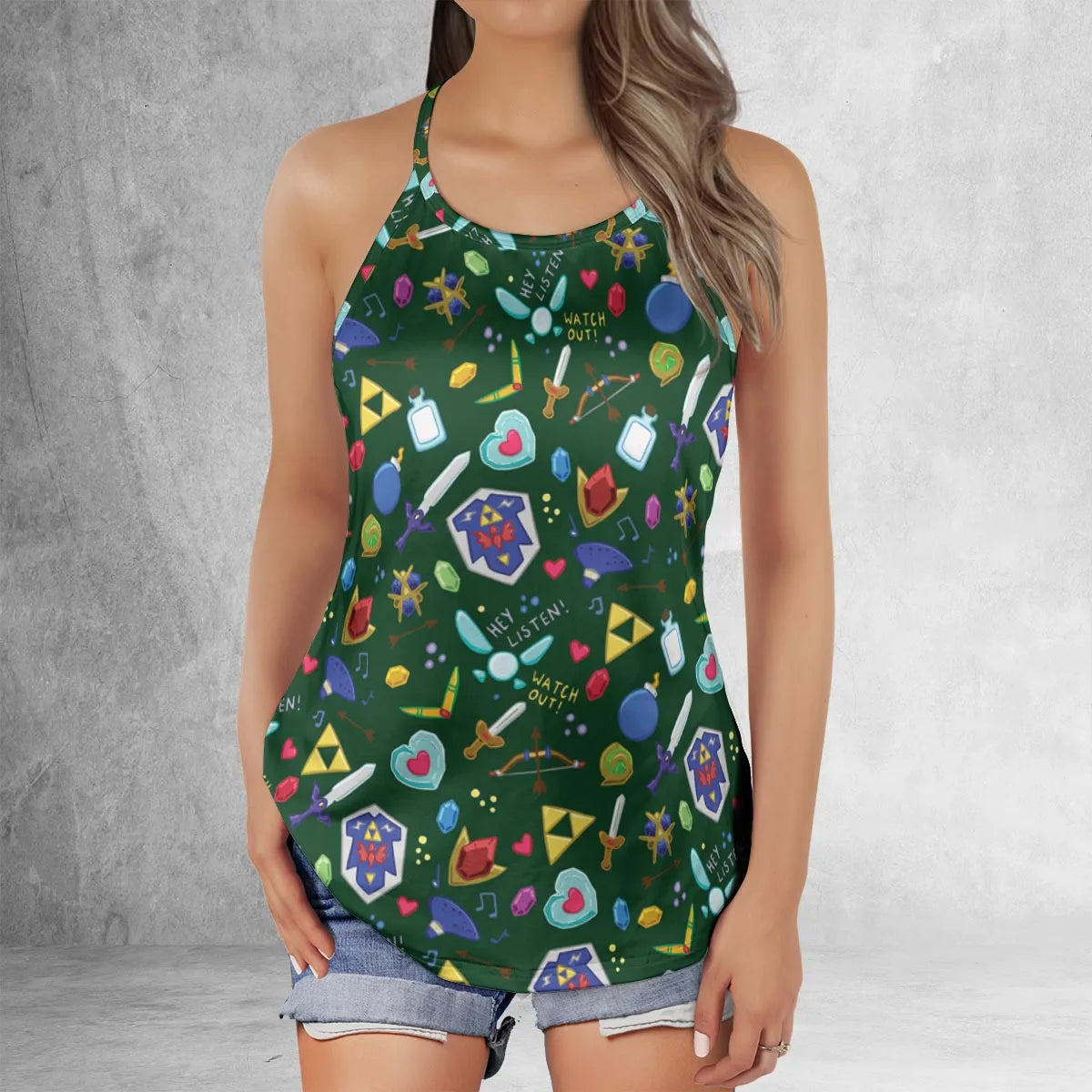 Lattice Back Tank Top - T63DKTSK