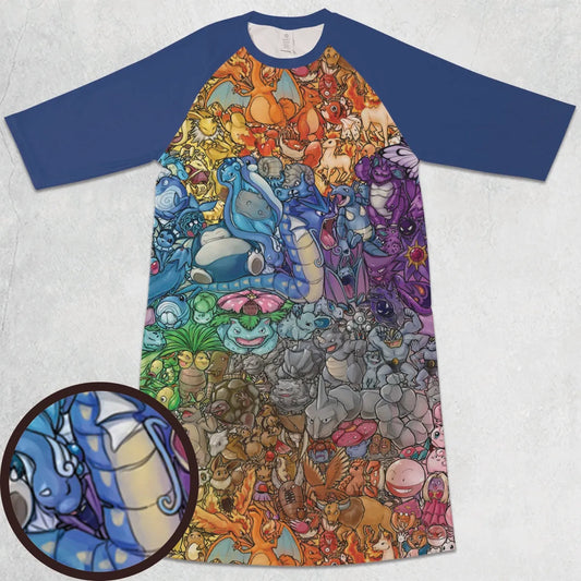 3/4 Sleeve Raglan Dress - 4RYBNKUY