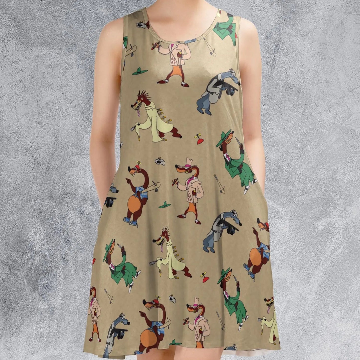 Casual Sleeveless Dress - MHTE1TUY