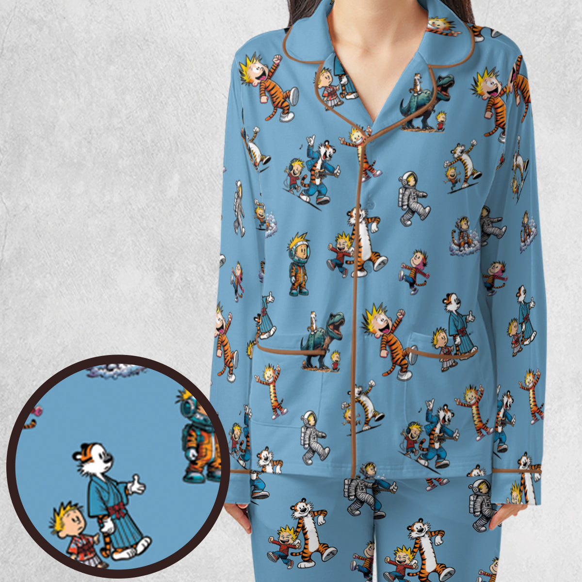 Stretch Long-Sleeve Pajamas Set - HMUEE7G9