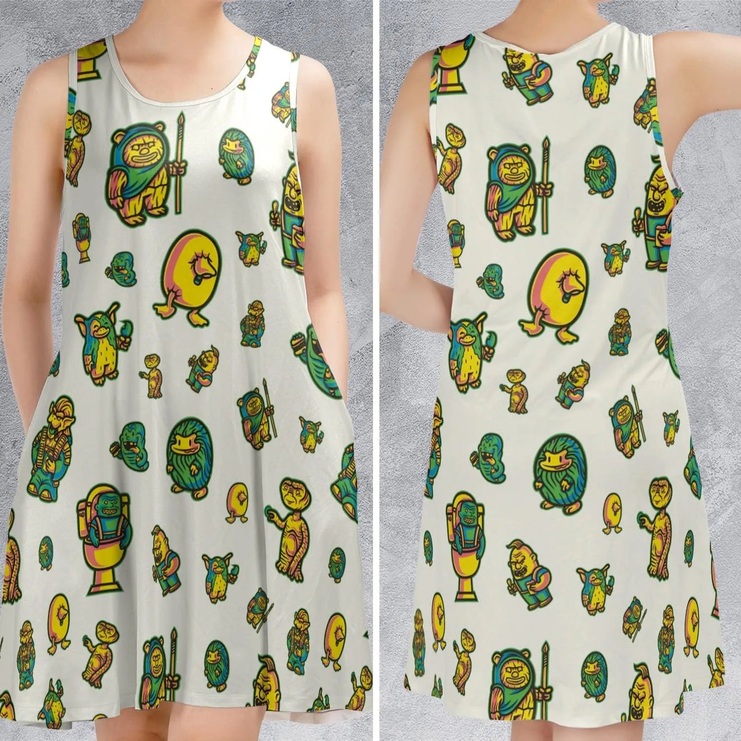 Casual Sleeveless Dress - B68A7M83