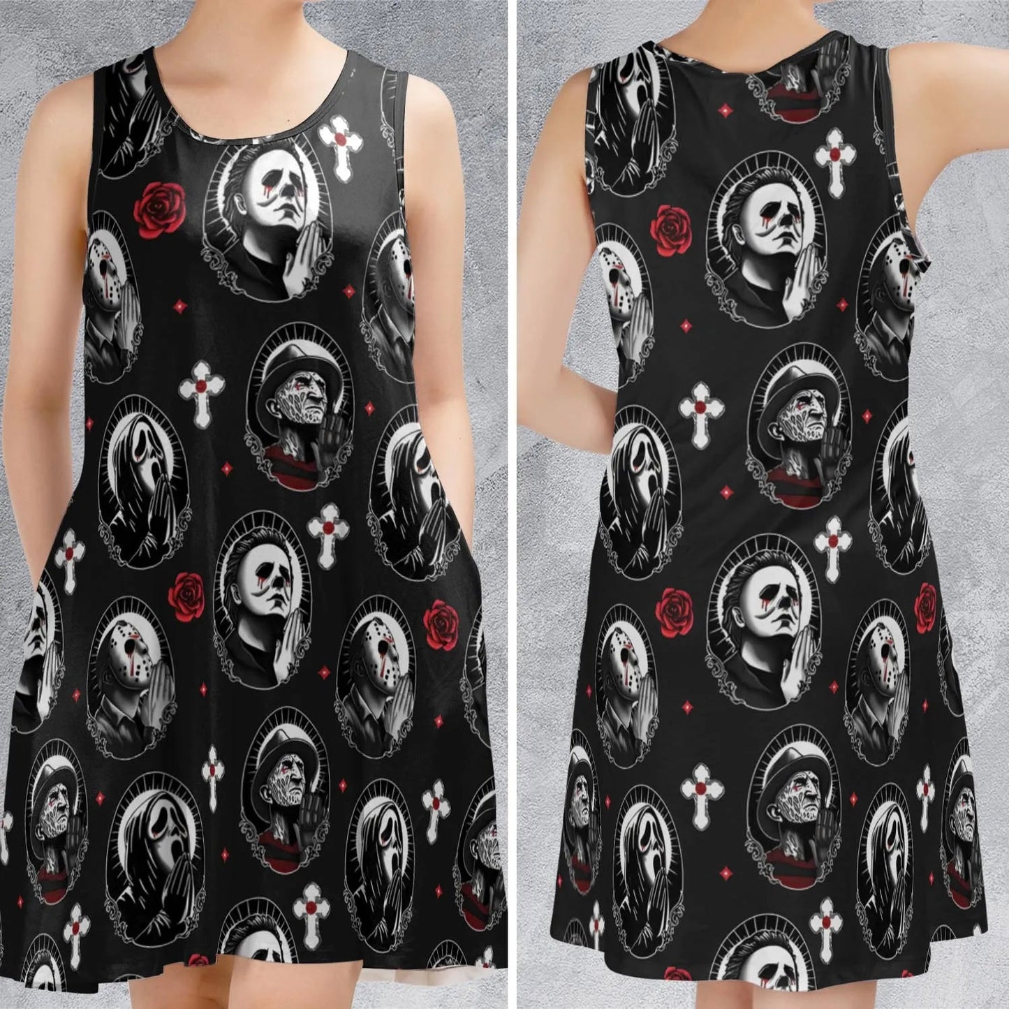 Casual Sleeveless Dress - M9W4XF5B
