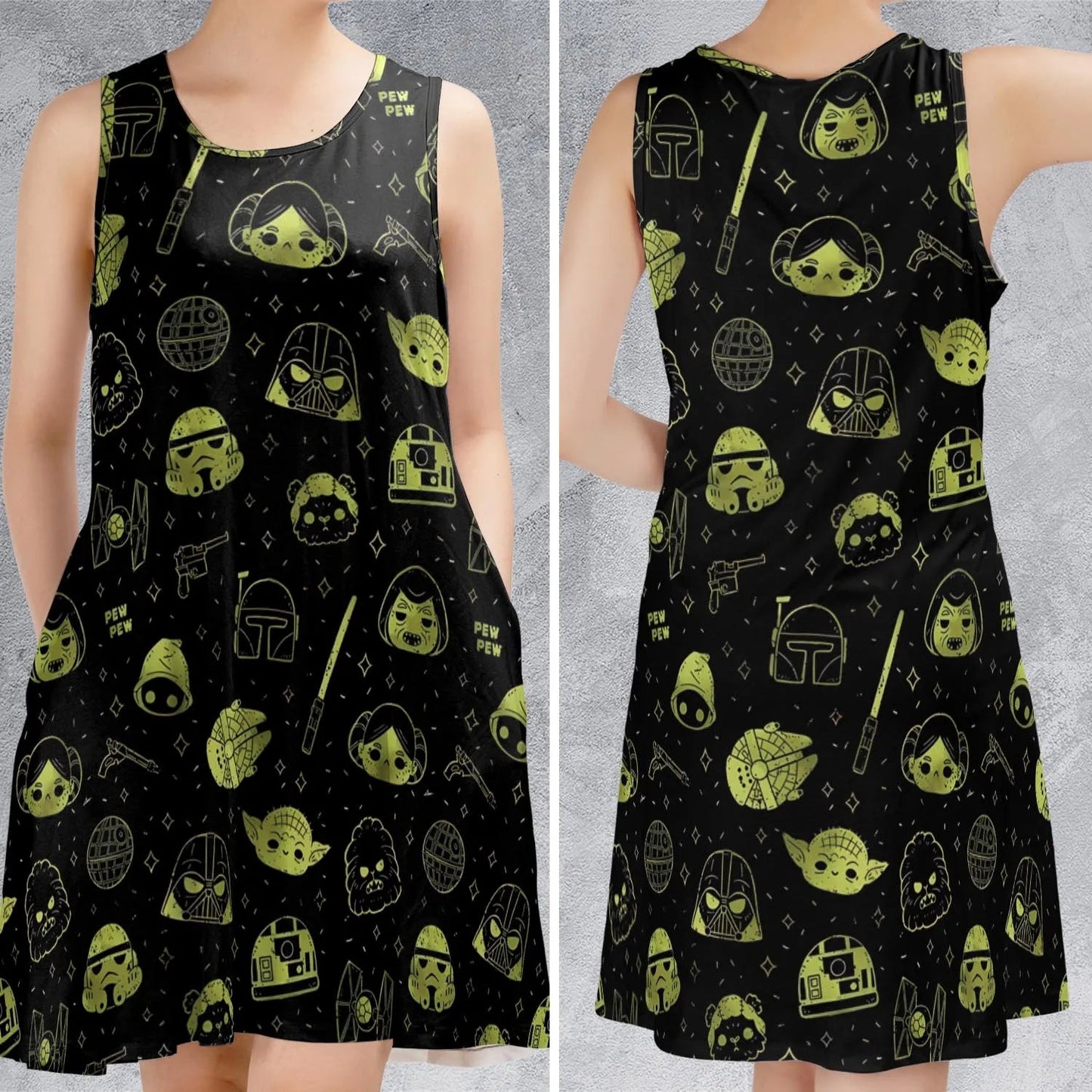 Casual Sleeveless Dress - 4JWCYN7E