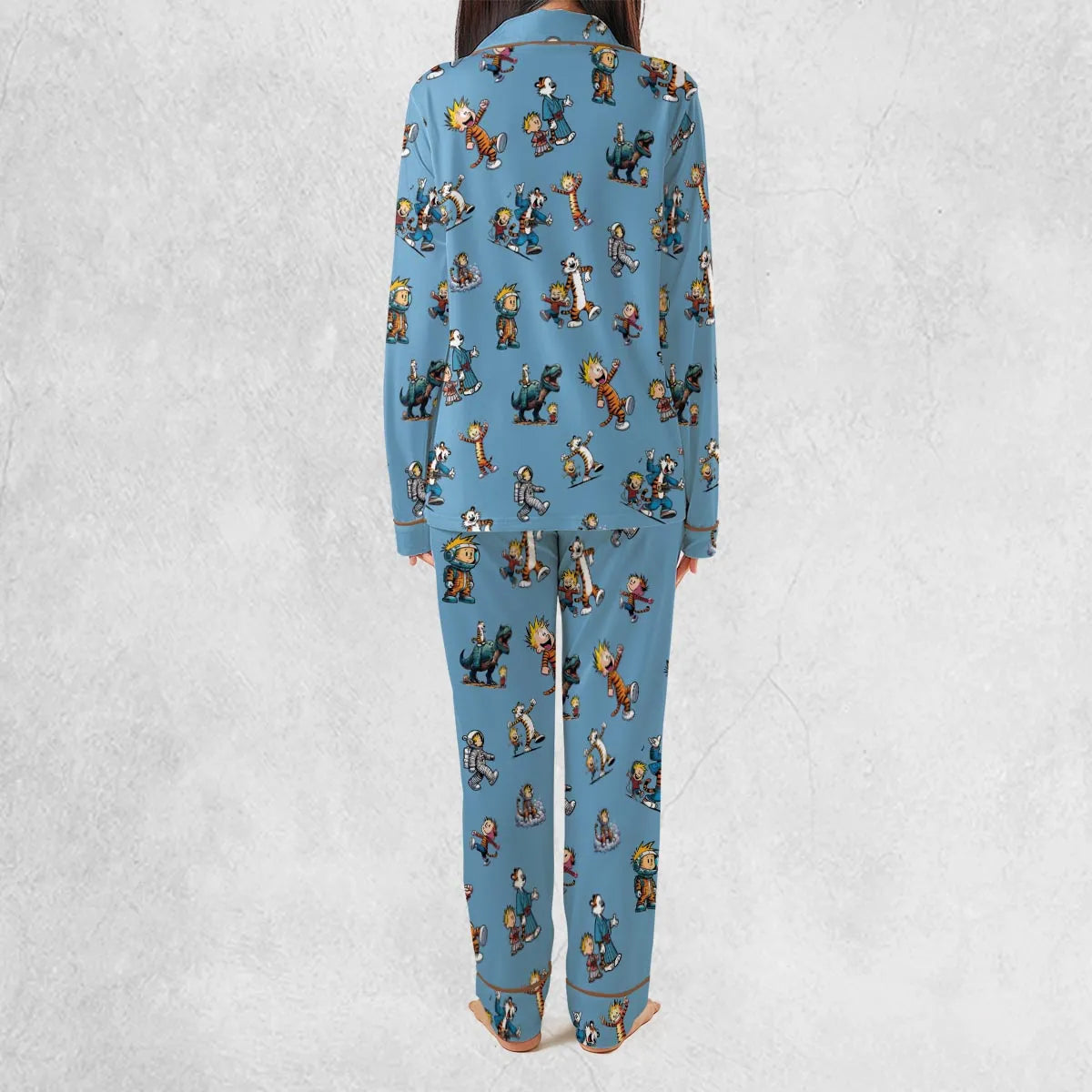 Stretch Long-Sleeve Pajamas Set - HMUEE7G9