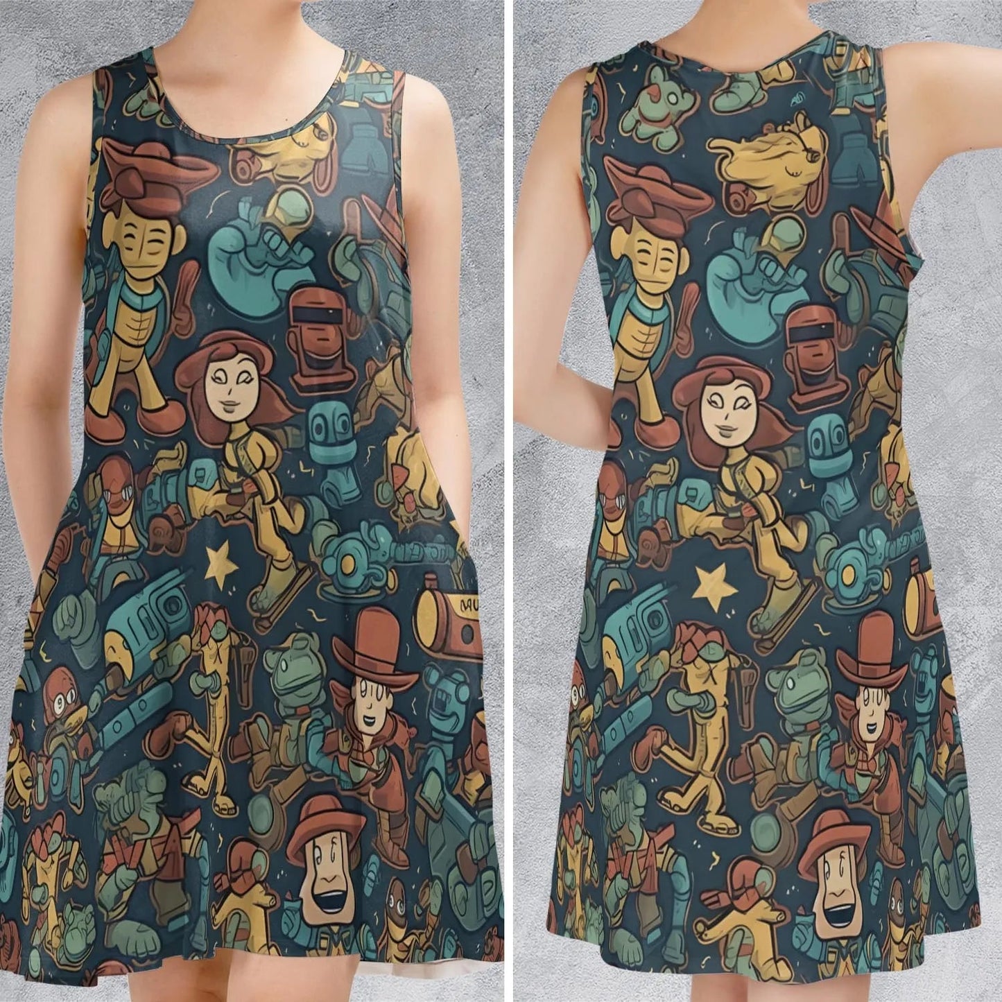 Casual Sleeveless Dress - HHCGR3DL
