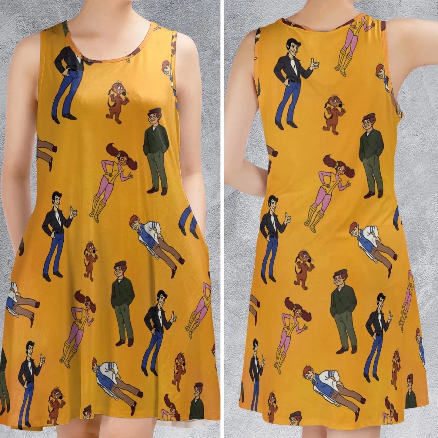 Casual Sleeveless Dress - HJXBWTHV