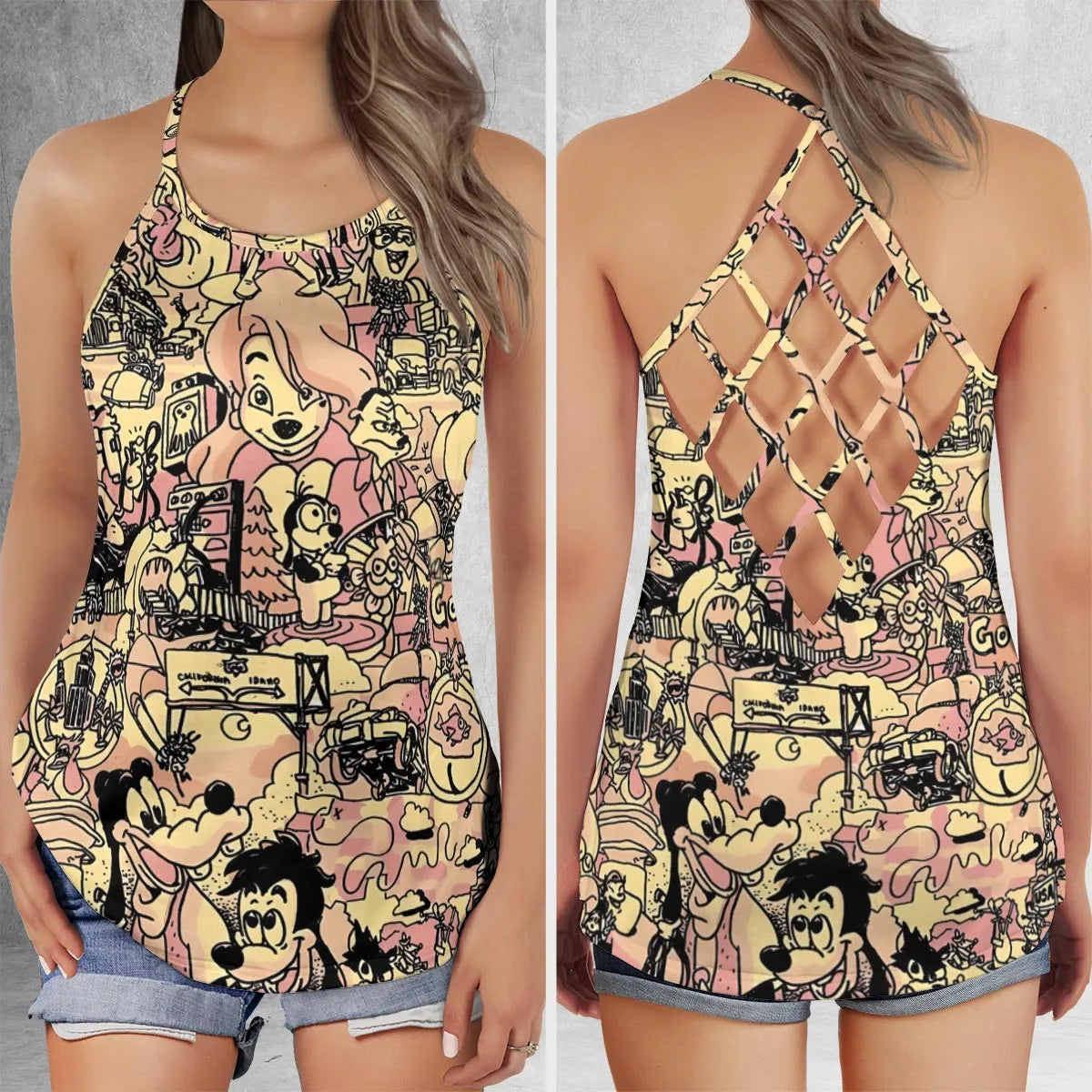 Lattice Back Tank Top - AT8WQQYM