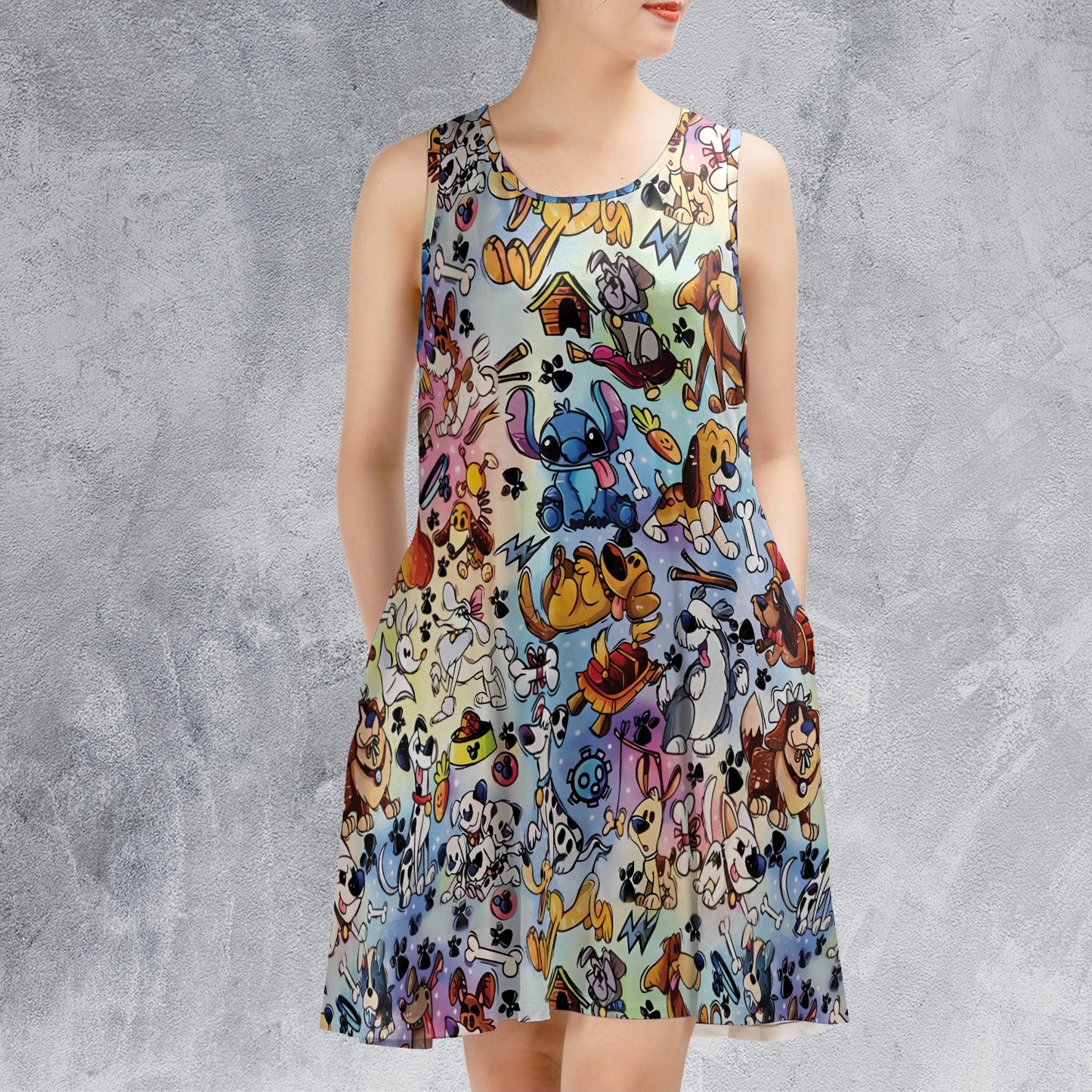 Casual Sleeveless Dress - UWVYJP4N