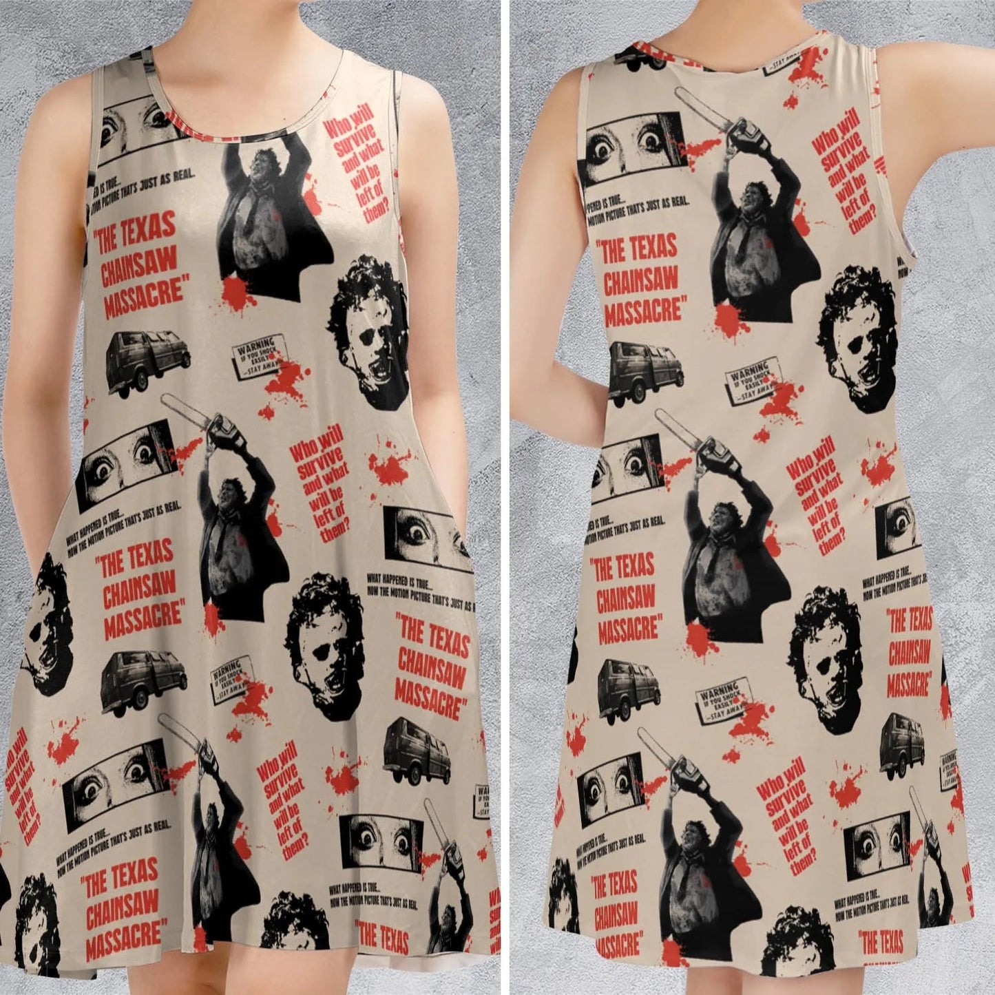 Casual Sleeveless Dress - B496TY9J