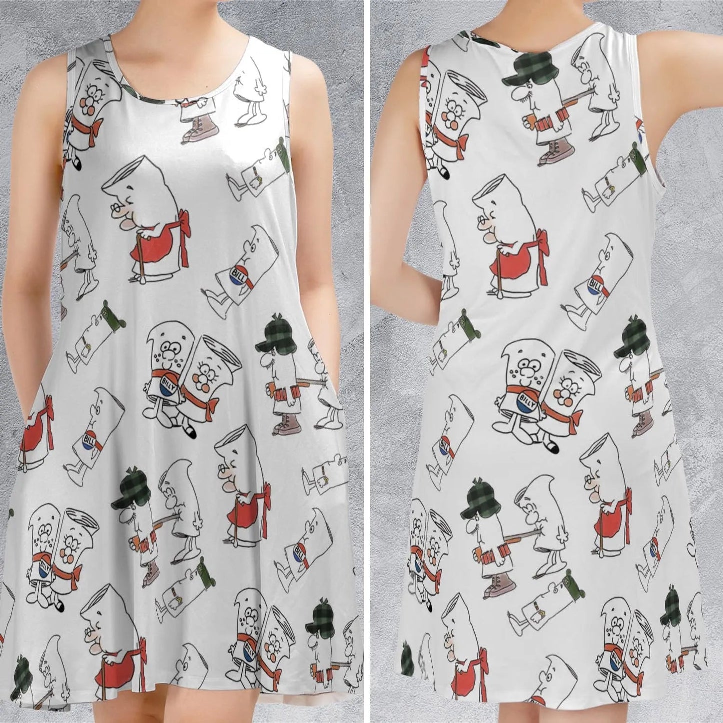 Casual Sleeveless Dress - Q2BTBDZM