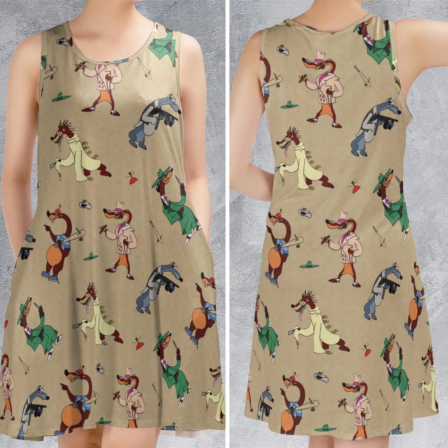 Casual Sleeveless Dress - MHTE1TUY
