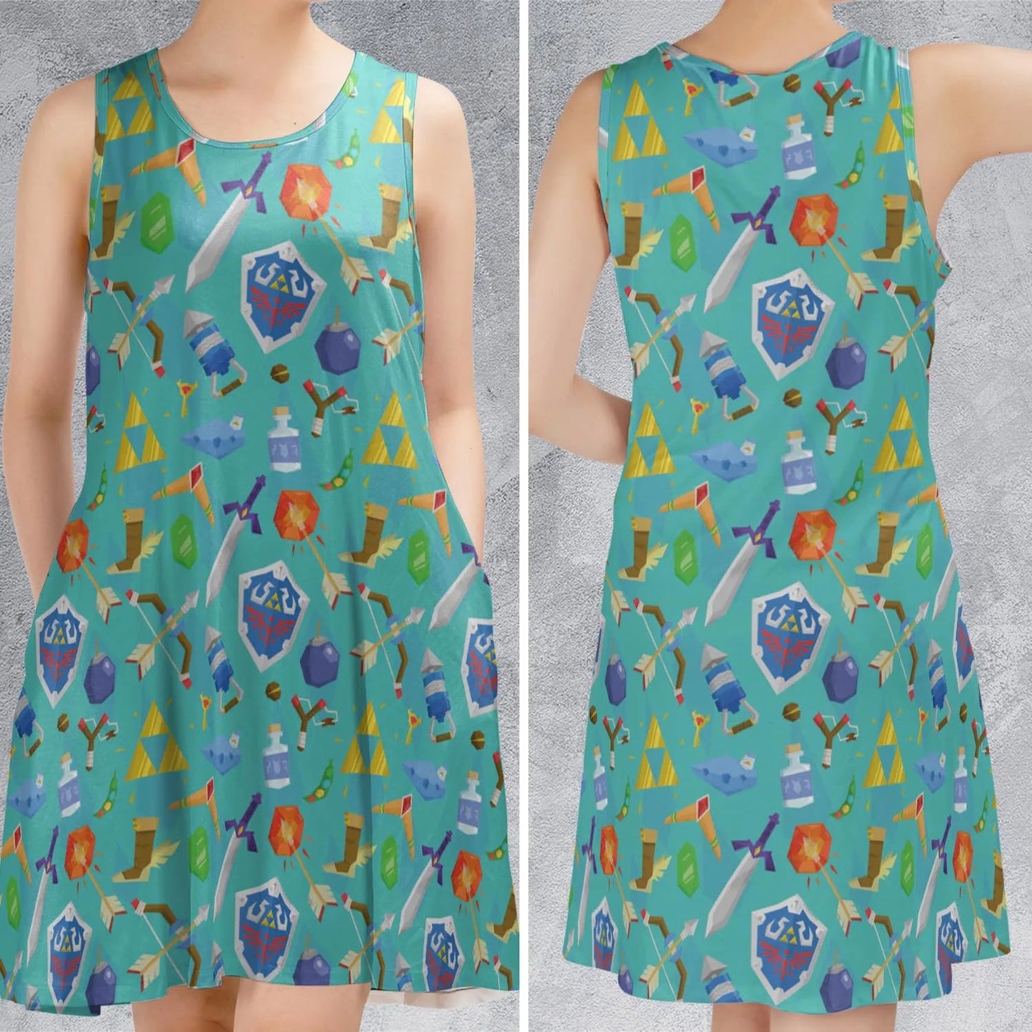Casual Sleeveless Dress - TDTR76C3