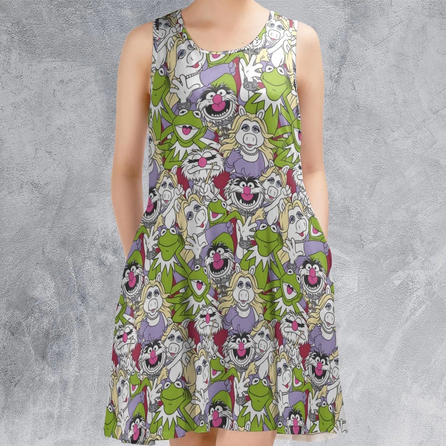 Casual Sleeveless Dress - H4B5N8F6