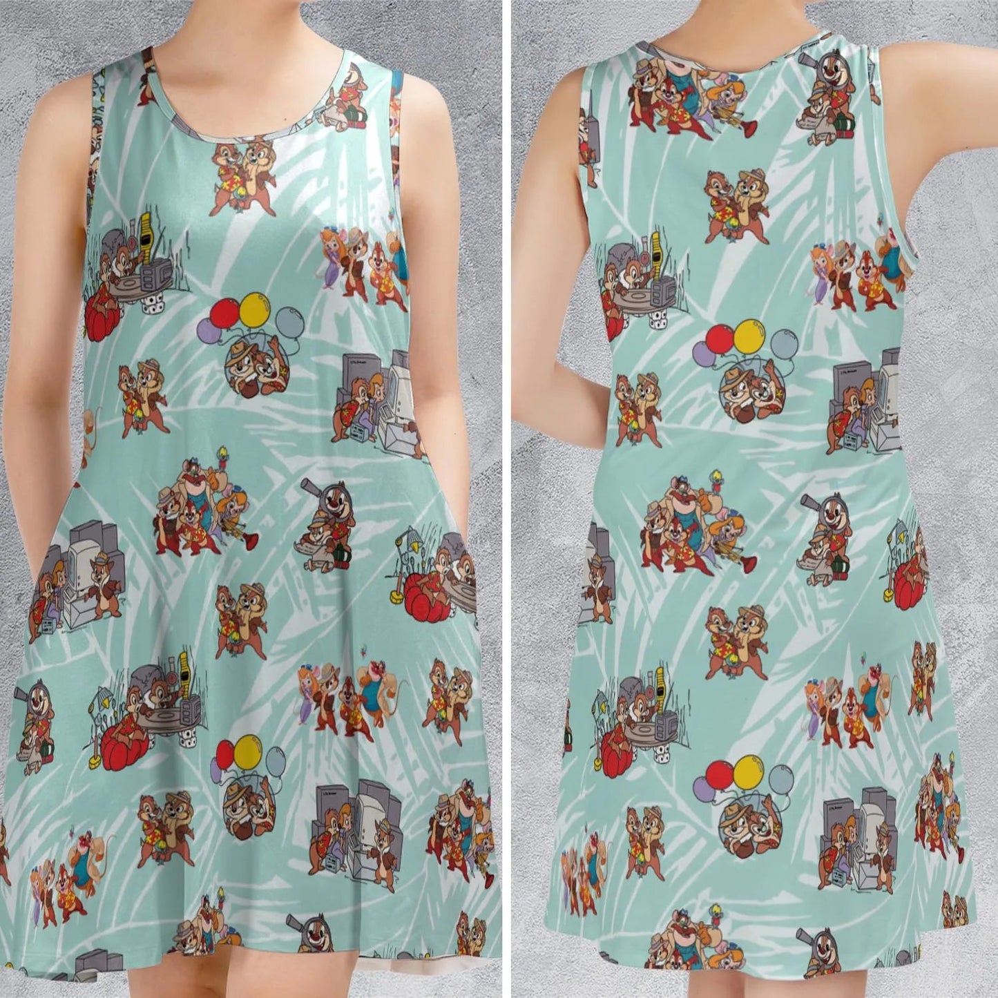 Casual Sleeveless Dress - 9YA2EFNT