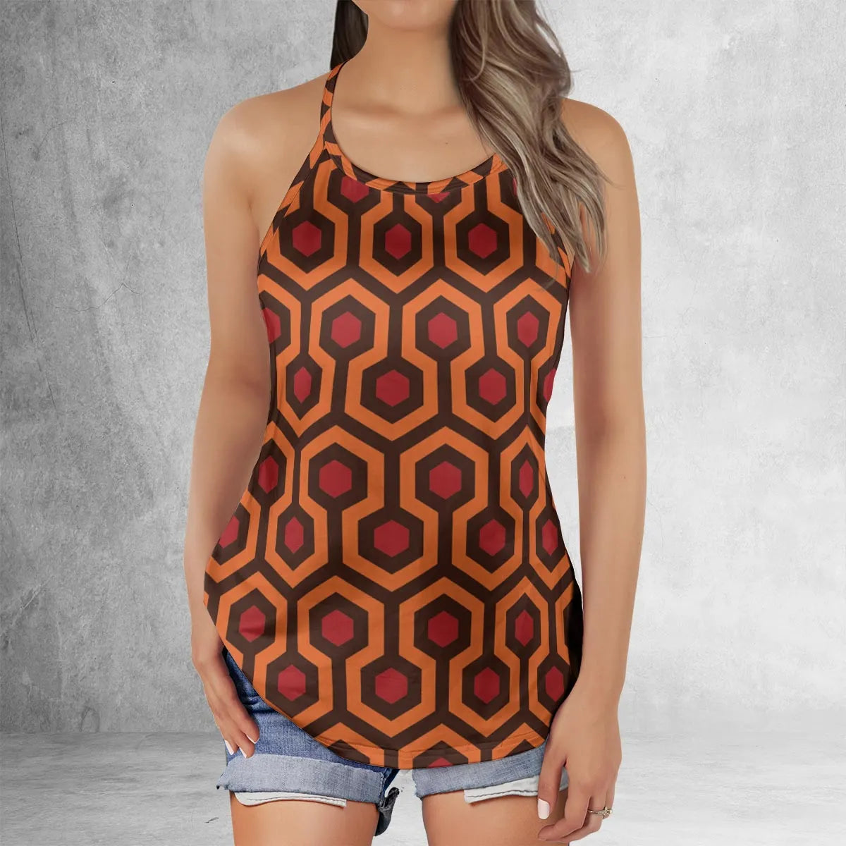 Lattice Back Tank Top - U326NXCF