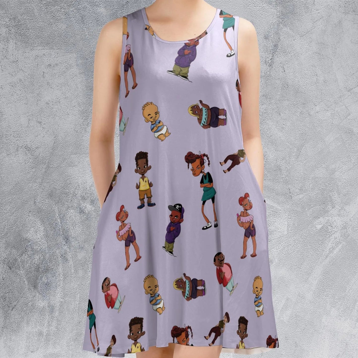 Casual Sleeveless Dress - N5X2AL48