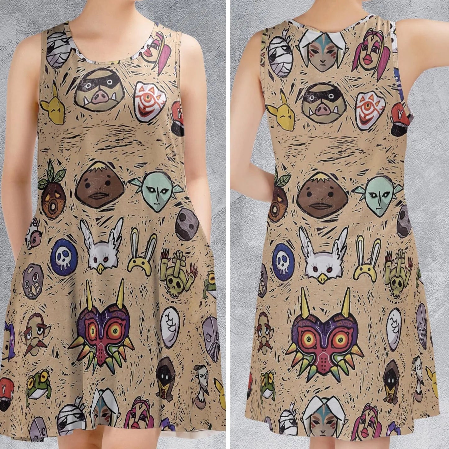 Casual Sleeveless Dress - W4BW15MN