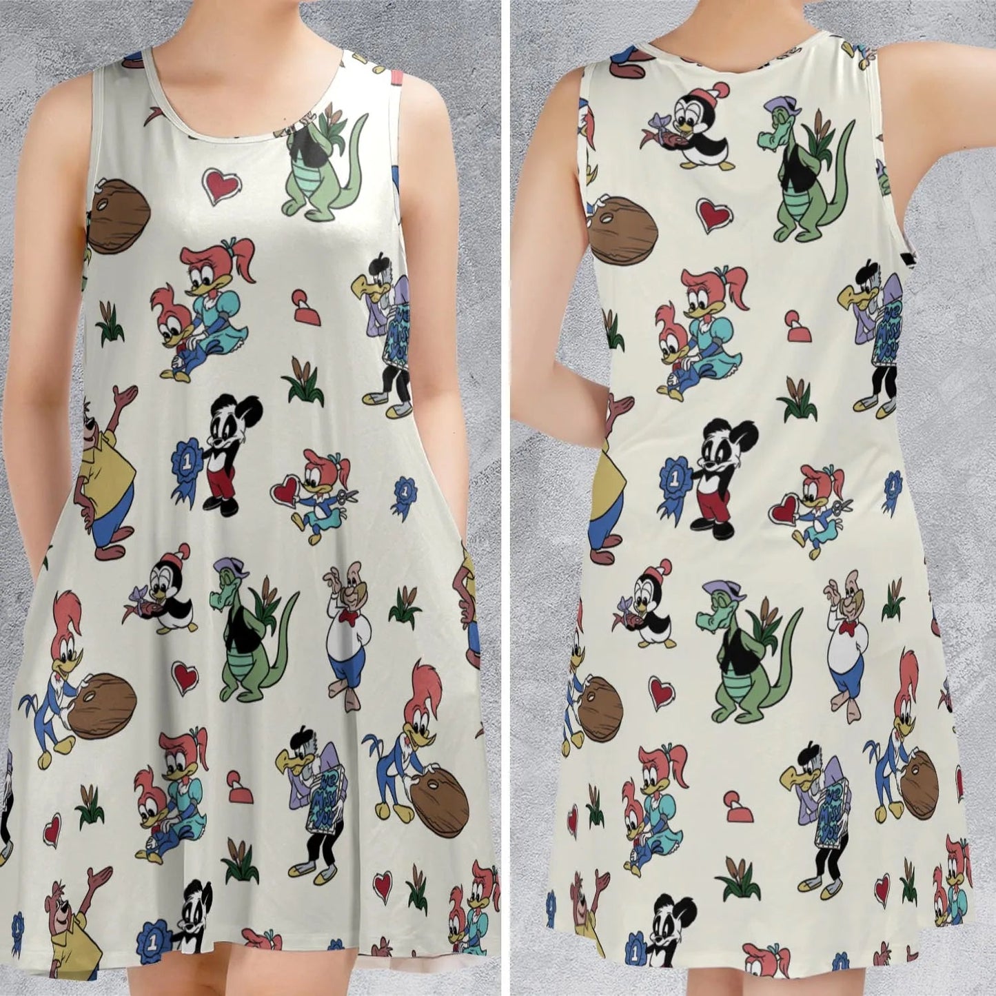 Casual Sleeveless Dress - BWE8Y388