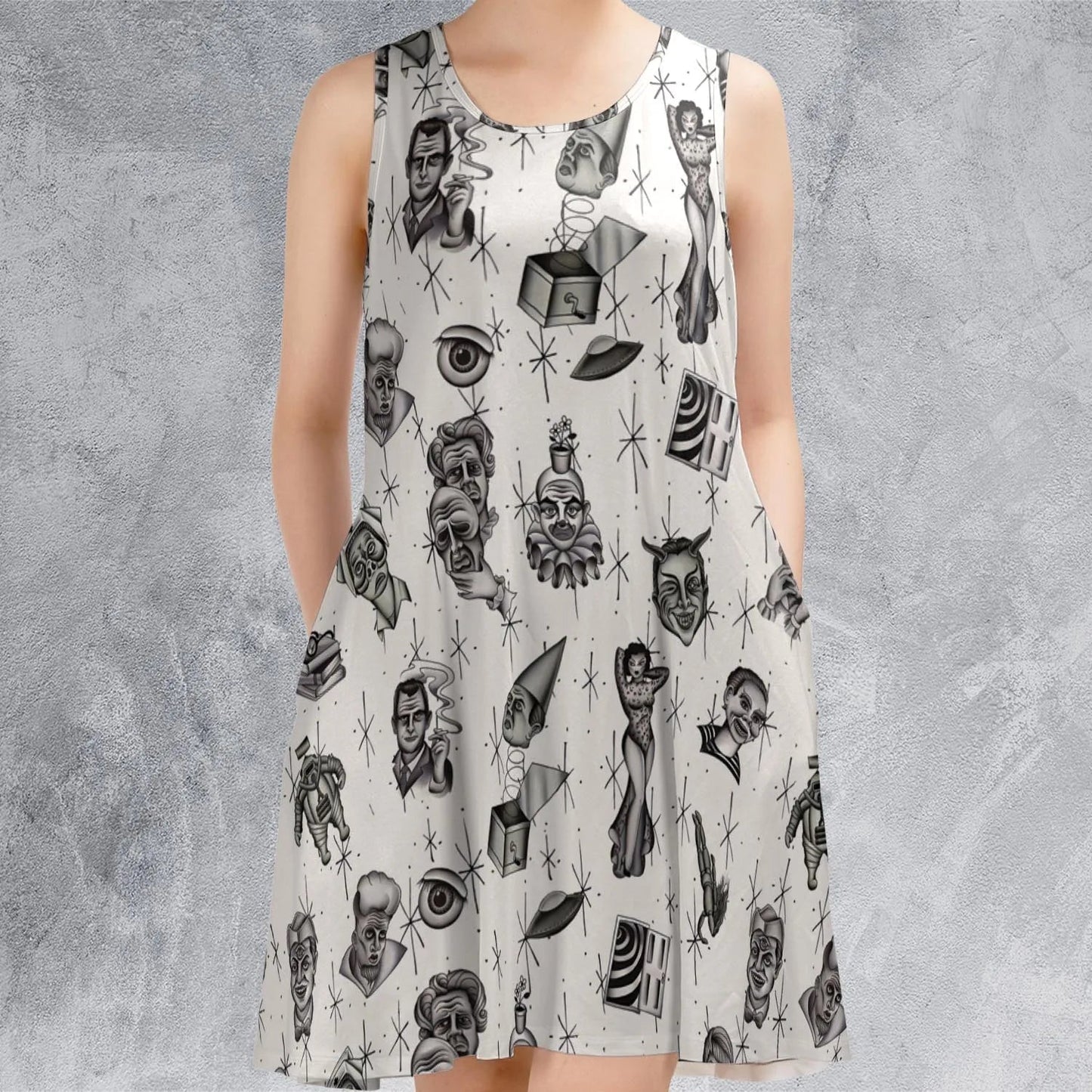 Casual Sleeveless Dress - 4FHVB693