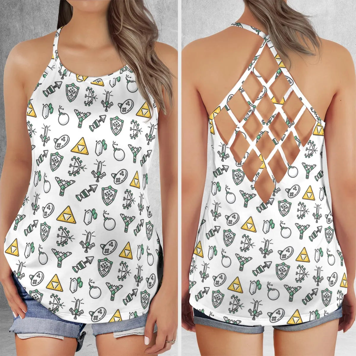 Lattice Back Tank Top - V5FD79CD