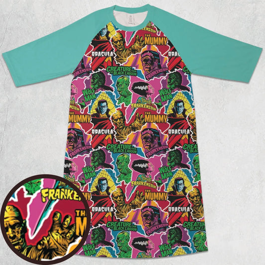 3/4 Sleeve Raglan Dress - 54B7ZAEA